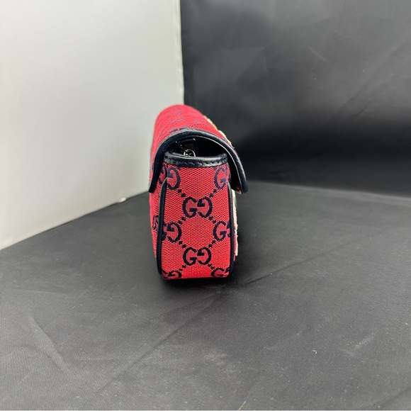 Gucci Monogram Multicolor Super Mini GG Marmont in Red wFloral Embroidery NEW! - Picture 5 of 14